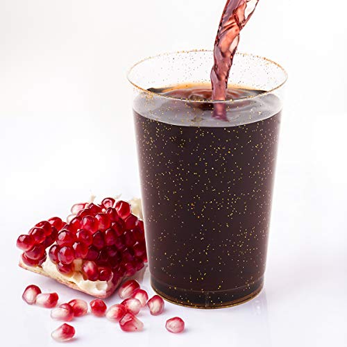 Jolly Chef 50Pcs 14Oz Gold Plastic Cups, Disposable Gold Glitter Plastic Cups, Clear Plastic Cups Tumblers, Wedding Cups Party Cups,Ideal For Hall Oween , Thanksgiving ,Christmas . #TOP6