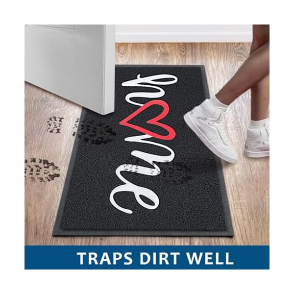   EARTHALL-Door-Mat-Outdoor-Indoor-Home-Doormat-30x175-Durable-Floor-Mat-Non-Slip-Rug-Ultra-Absorb-Mud-Easy-Clean-Front-Doormat-for-Garage-Entryway-Patio-High-Traffic-Areas-Black
