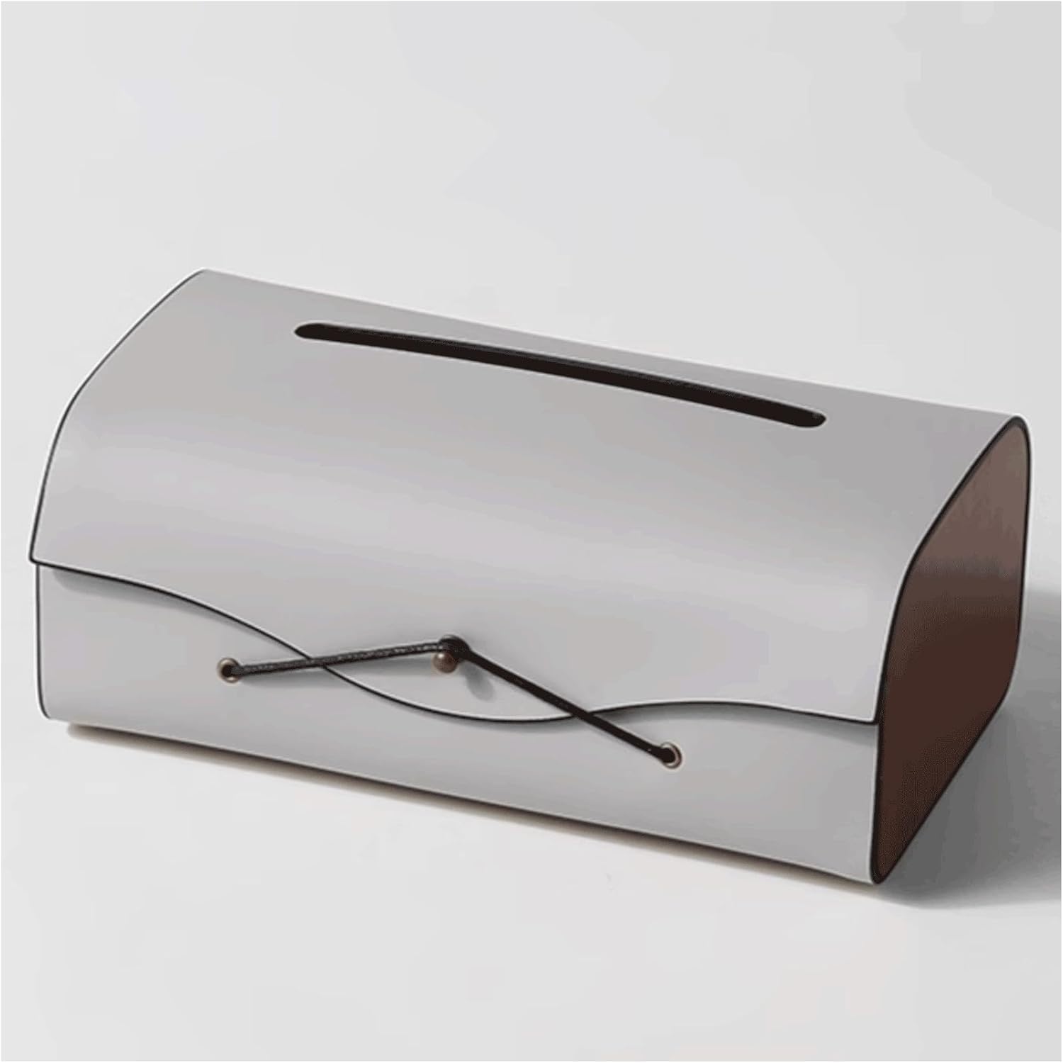 Leather Rectangle Tissue Box Cover Multicolor(Gray)
