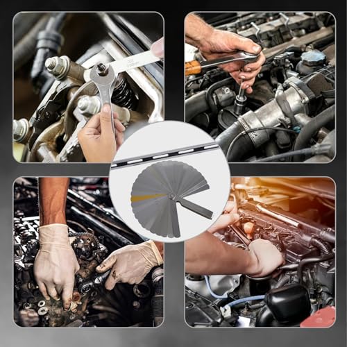 24 in Machinist Precision Steel Straight Edge Tool, Straight Edge Flat with Complimentary Feeler, Gloves, Plastic Box, Cylinder Head Straight Ruler for Checking Cylinder Heads and Engine Blocks