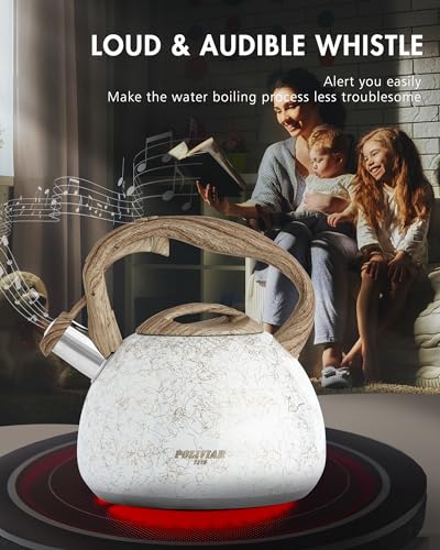 image for POLIVIAR 7379 POLIVIAR Tea Kettle, Iron Grey Tea Pot Stovetop, 2.7 Qua