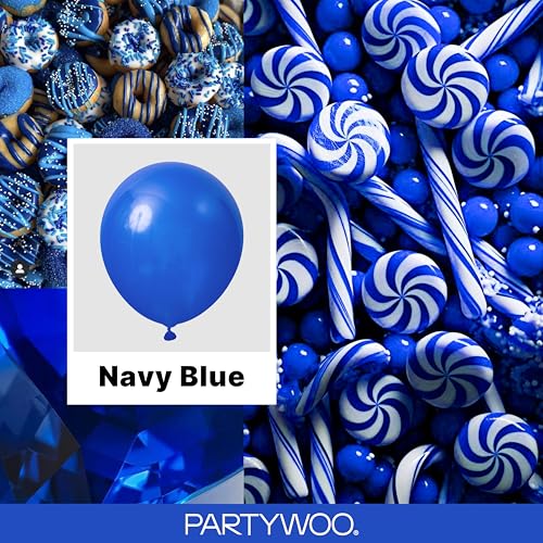 Image of PartyWoo Blue Balloons 140pcs Different Sizes of 18 12 10 5 Inch Navy Blue Balloon Arch Kit Garland for Birthday Gender Reveal Baby Shower Graduation Retirement Bachelorette Party Decorations Blue-Y59