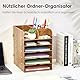 Tonsmile Schreibtisch Organizer Holz, Ordnungssystem Tisch Organizer Büro A4 Briefablage Ablagefächer Papierablage