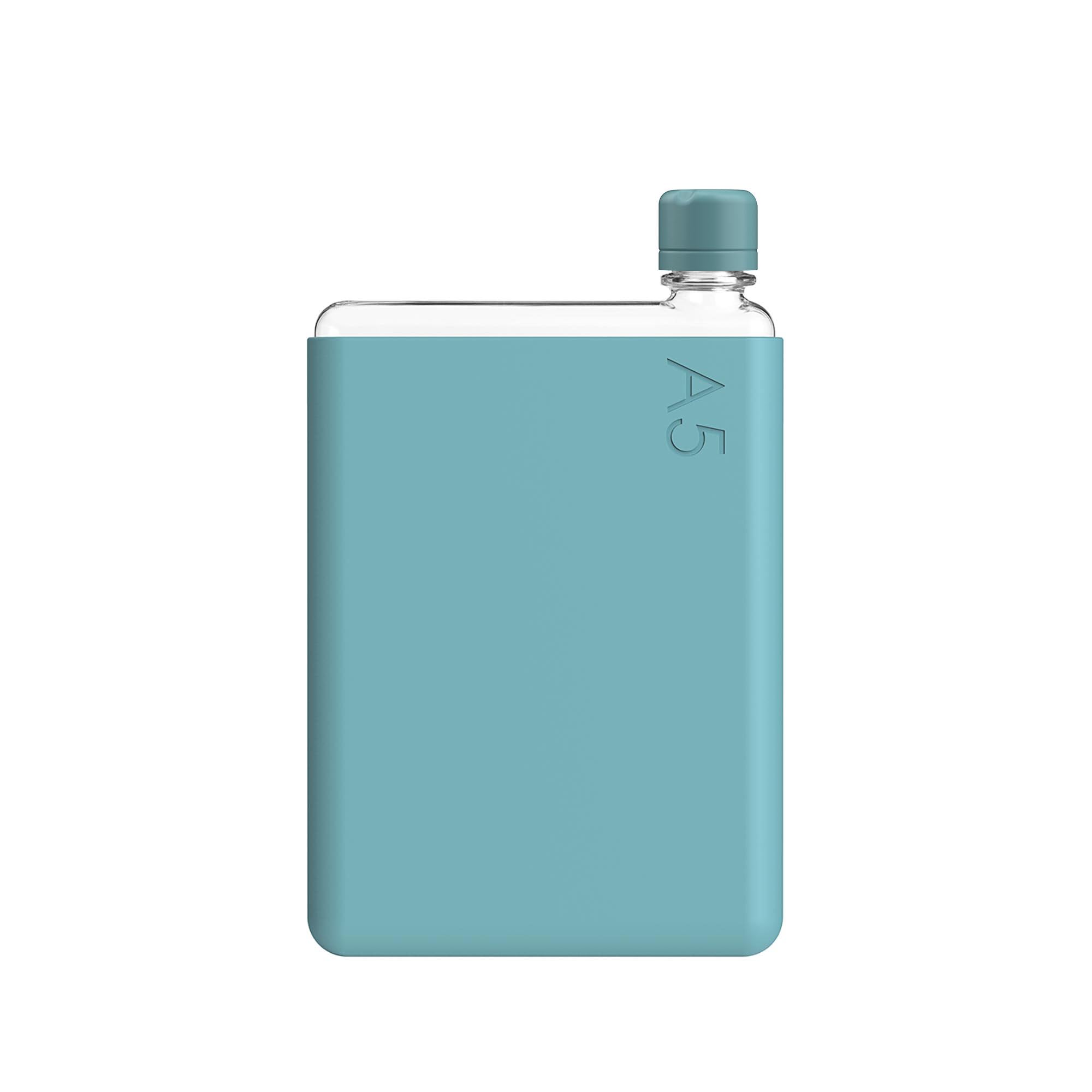 memobottle A5 (Sea Mist) Bundle - 25oz (750ml) - Bottle, silicone sleeve & lid |Slim Water Bottle for Bags, Beside Books & Laptops | BPA Free Tritan |