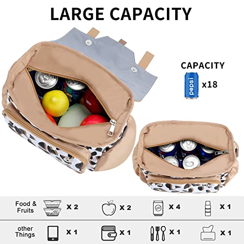 Scothen Lunch Bag For Women,Insulated Lunch Box,Large Lunch Tote Bag For Adult,Leakproof Tote Cooler Bag With Shoulder Strap,Reusable Lunch Purse Cute Lunch Bag For Women Teacher Nurse Working, Brown #TOP1