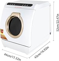 Vista 7 de Lavavajillas de encimera de 900 W con tanque de agua integrado de 7 L, 5 programas y rociador doble de 360°, lavavajillas portátil compacto