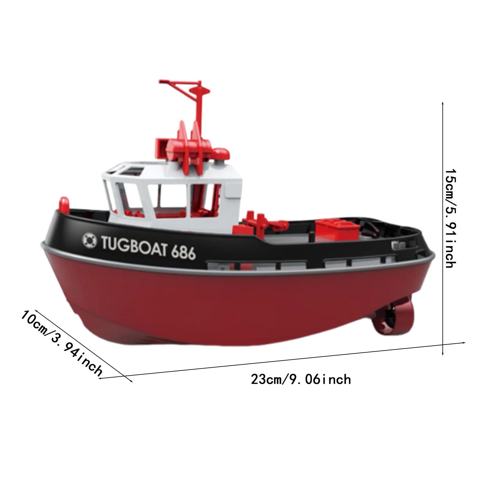 predolo Modello Barca Giocattolo Telecomandata Nave Rimorchiatore RC Barca Motore Doppio Giocattolo Nave Elettrica Materiale PP Impermeabile Adatta per, Nero