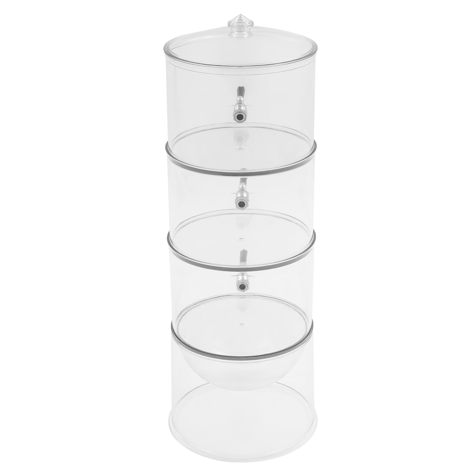 Dispensador de bebidas de 3 niveles, 4 L, cubo de refrigeración de acrílico, dispensador de limonada, apilable, con grifos, depósito de agua, dispensador de zumo para fiestas, camping