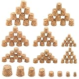 Keadic 120 Pcs 8 Sizes Wooden Tapered Cork Plug Assortment Set Soft Wood Wine Bottle Corks Stoppers...