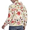 Xcyswbz Rustic Rose Flower Mens Hoodie Pullover,Hooded Sweatshirt,Long Sleeve Hoody Drawstring Casual Tops With Pockets Black #3