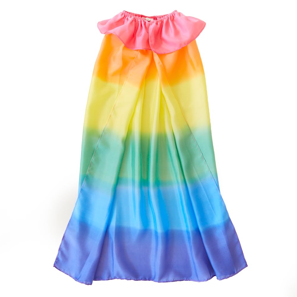 Rainbow Cape for Kids Ages 3-8 | Montessori and Waldorf Toy Dress Up for Pretend Play | Birthday Gift for Boys and Girls