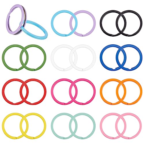 BENECREAT 36 Pcs Painted Iron Key Rings