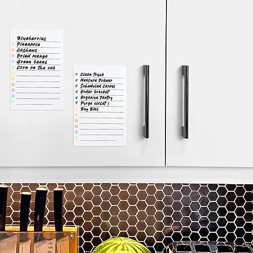 M.c. Squares Dry Erase To Do List 6-Pack | Erasable White Board Checklists Cling To Stainless Steel Fridge, Glass, Cabinet | Home, Office, School | With Wet Erase Marker | 10” X 11” 2-Pack | Usa Made #TOP6