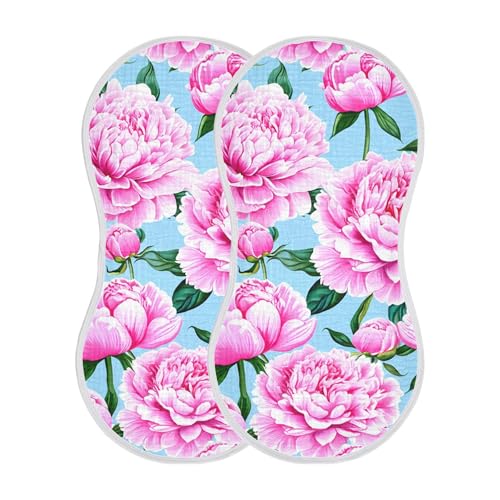 xigua Peonies Baby Burp Cloths for Newborn Boys and Girls 1 Pack, Soft & Absorbent Cotton Baby Burp Cloth, Baby Washcloths, Newborn Towel, Burp Rags2