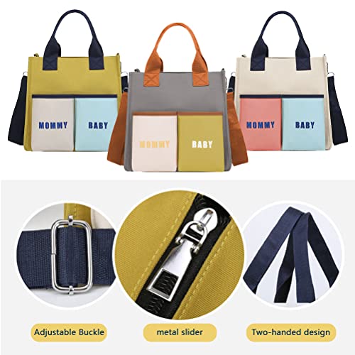 Baby Nappy Changing Tote Bag, Baby Diaper Bag Tote, Multi-Function Waterproof Baby Changing Bag Satchel Messenger Bag Portable Travel Diaper Bag With Stroller Straps #TOP4