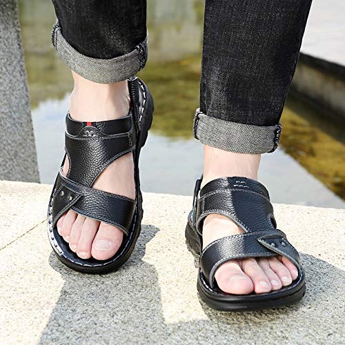 Pantoufles En Cuir Pour Homme - Sandales D'été à Bout Ouvert - Pantoufles Antidérapantes En Polyuréthane - Pour La Maison Et La Chambre à Coucher - Confortables Pour L'intérieur Et L'extérieur