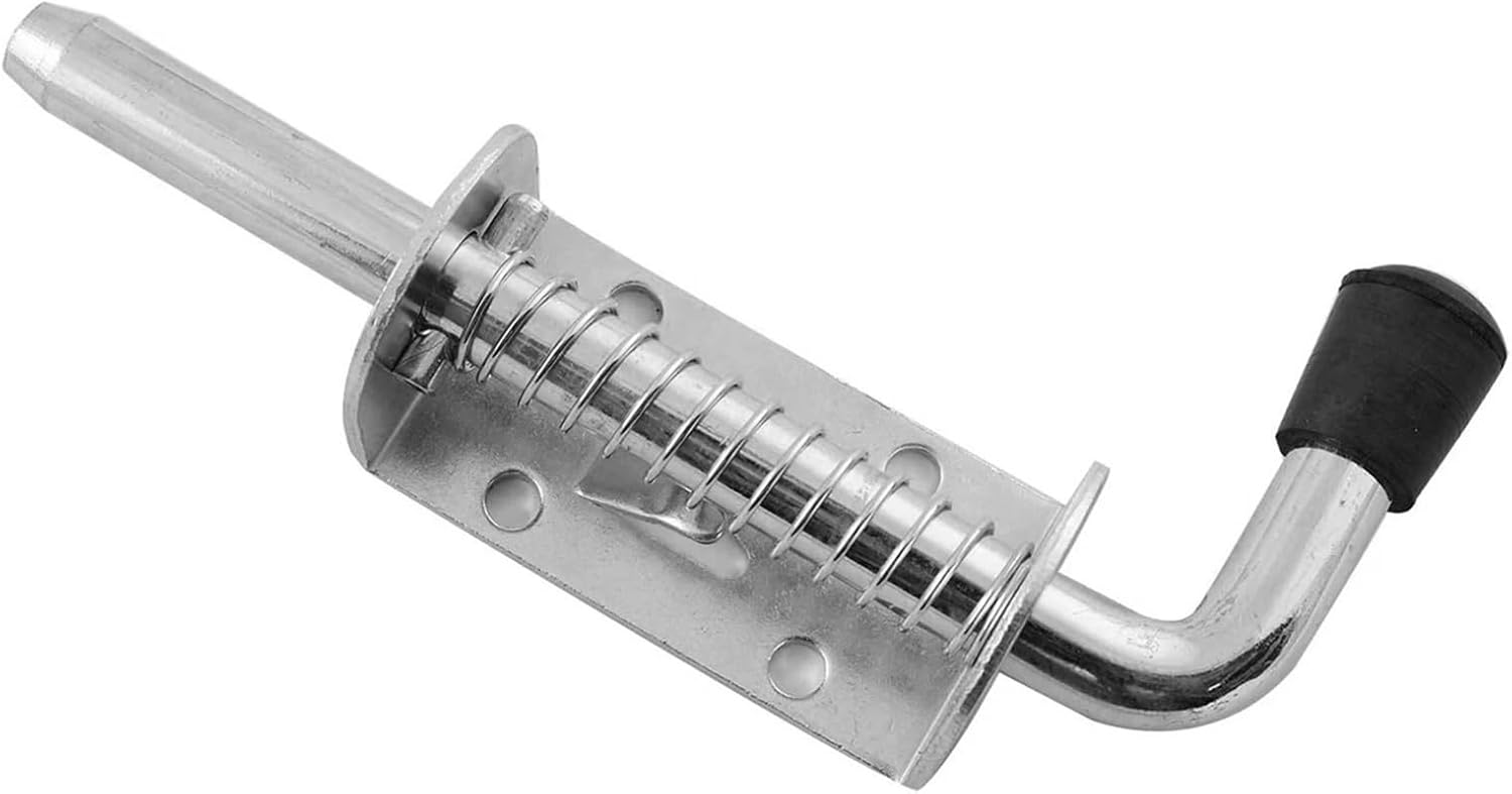 Spring Loaded Latch 4Pcs 5 Inch Stainless Steel Spring Loaded Latch Pin Barrel Bolt 2Mm Thickened Door Lock Brushed for Panel Security