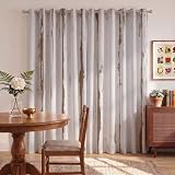 HASLEFND Rideau Occultant Thermique Isolant Style Vieilli et rétro, 95% Bloquer Lumière, Vieilles Planches de Bois Blanches, Rideaux Beige à Oeillets pour Chambre Adulte Salon, 117 X 183 cm, 2 Pièces