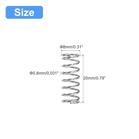 sourcing map Compression Spring, 5Pcs 304 Stainless Steel