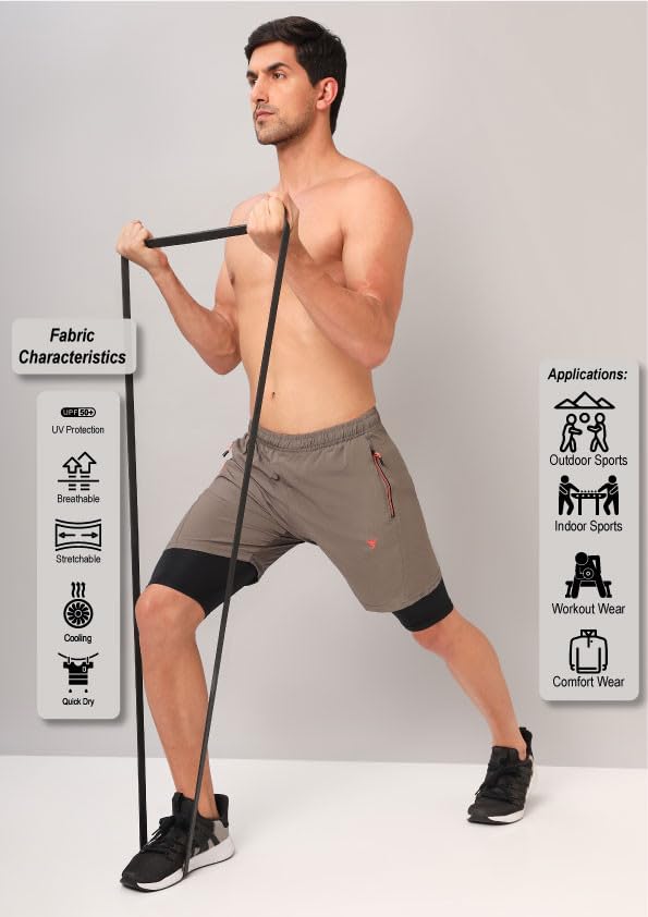 Image of TECHNOSPORT Mens Compression Tights for Gym, Running, Cycling, Swimming, Workout & Athletic Activities