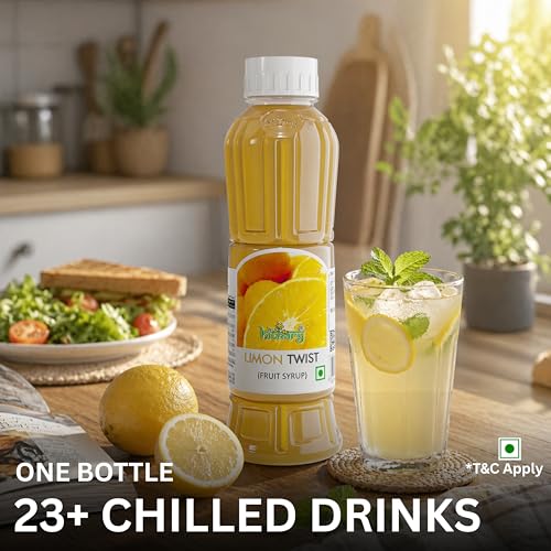 Image of Hitkary Limon Twist Syrup 700 ml | Zesty Lemon Drink Concentrate | Refreshing Summer Cooler | Ideal for Mocktails, Soda & Refreshing Drinks