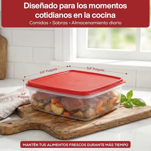 Image of Signoraware BPA Free Plastic Square Big Container (3 Ltr | red)