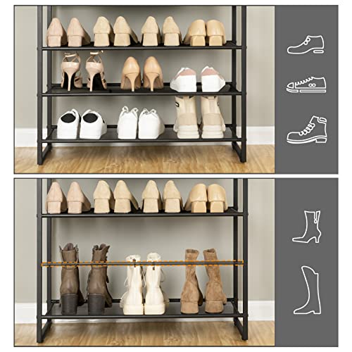 HOOBRO 10-Tier Shoe Rack, Large Capacity Shoe Organizer Shelf, Shoe Storage Unit for 18-27 Pairs of Shoes, for Entryway, Hallway, Closet, Dorm Room, Industrial, Rustic Brown BF601XJ01 by HOOBRO - Image 3