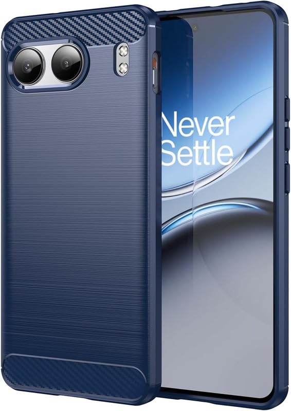 Image of NPRC Hybrid Ultra Slim Protective Case TPU Non-Slip Carbon Fiber Texture Shockproof Case Cover for Oneplus nord 4 - Blue