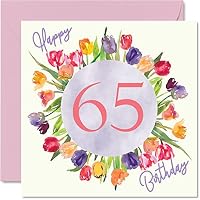 Geburtstagskarte Zum 80. Für Freundin – Mit Blumenstrauß-Motiv, 15x15 Cm – Persönlich Beschriftbar, Aus England
