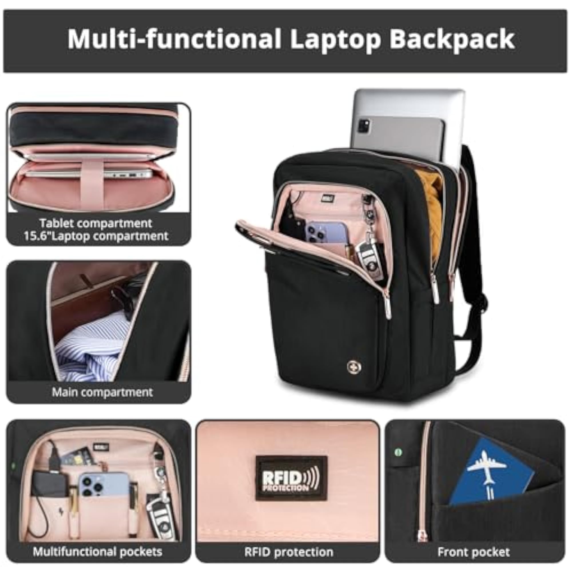 Design Laptop Backpack for Women with USB Charging Port