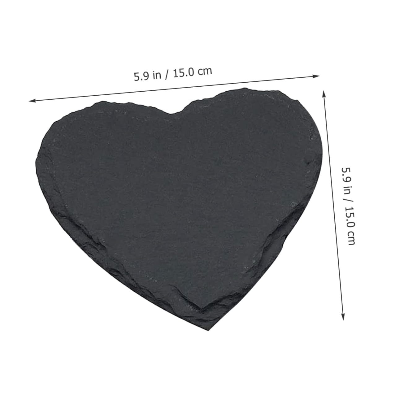 Plato de Pizarra en Forma de Corazón, 3 Piezas, Negro | Bandeja de Comida para Servir, Uso Multiusos, Estilo Rústico Chic, para Restaurante Occidental y Hotel