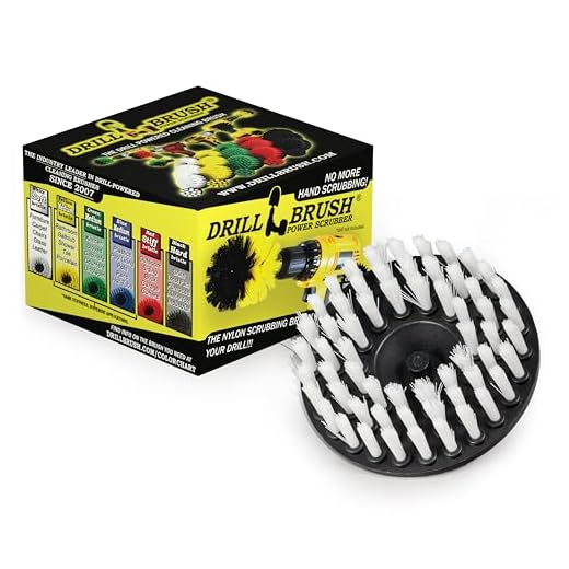 Softer Bristle Scrub Brush 5" Round with Power Drill Attachment by Drillbrush