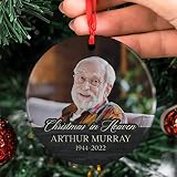 Christmas in Heaven, Memorial Christmas Ornament Personalized with Photo - Name & Date - Upload Phot
