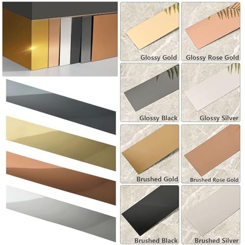 Moldura de pared autoadhesiva de acero inoxidable para zócalos 6