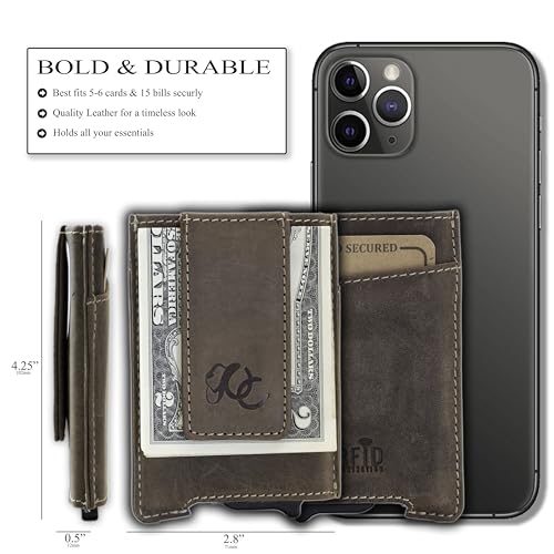 Men's Auto Pop Up Wallet RFID Blocking, Full-Grain Leather, 7 Card Capacity (Dark Brown)4