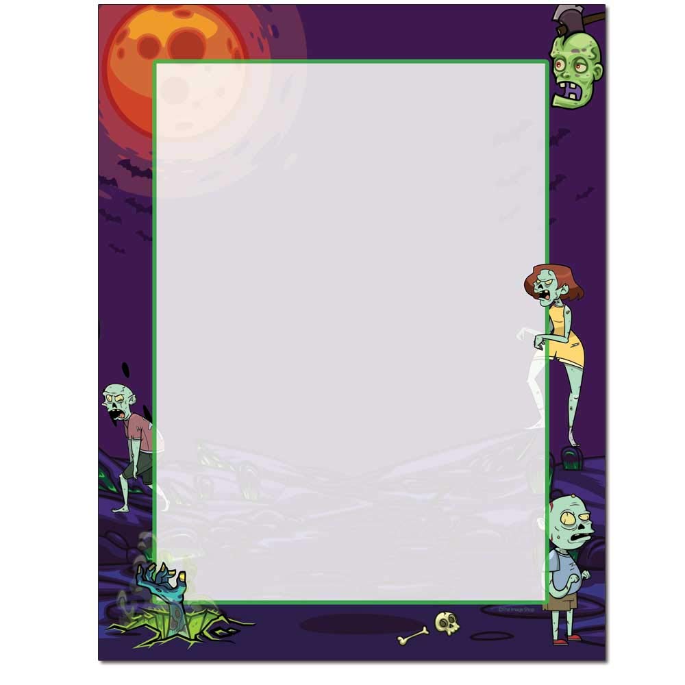 Zombies Halloween Letterhead Laser & Inkjet Printer Paper (25 Sheets)