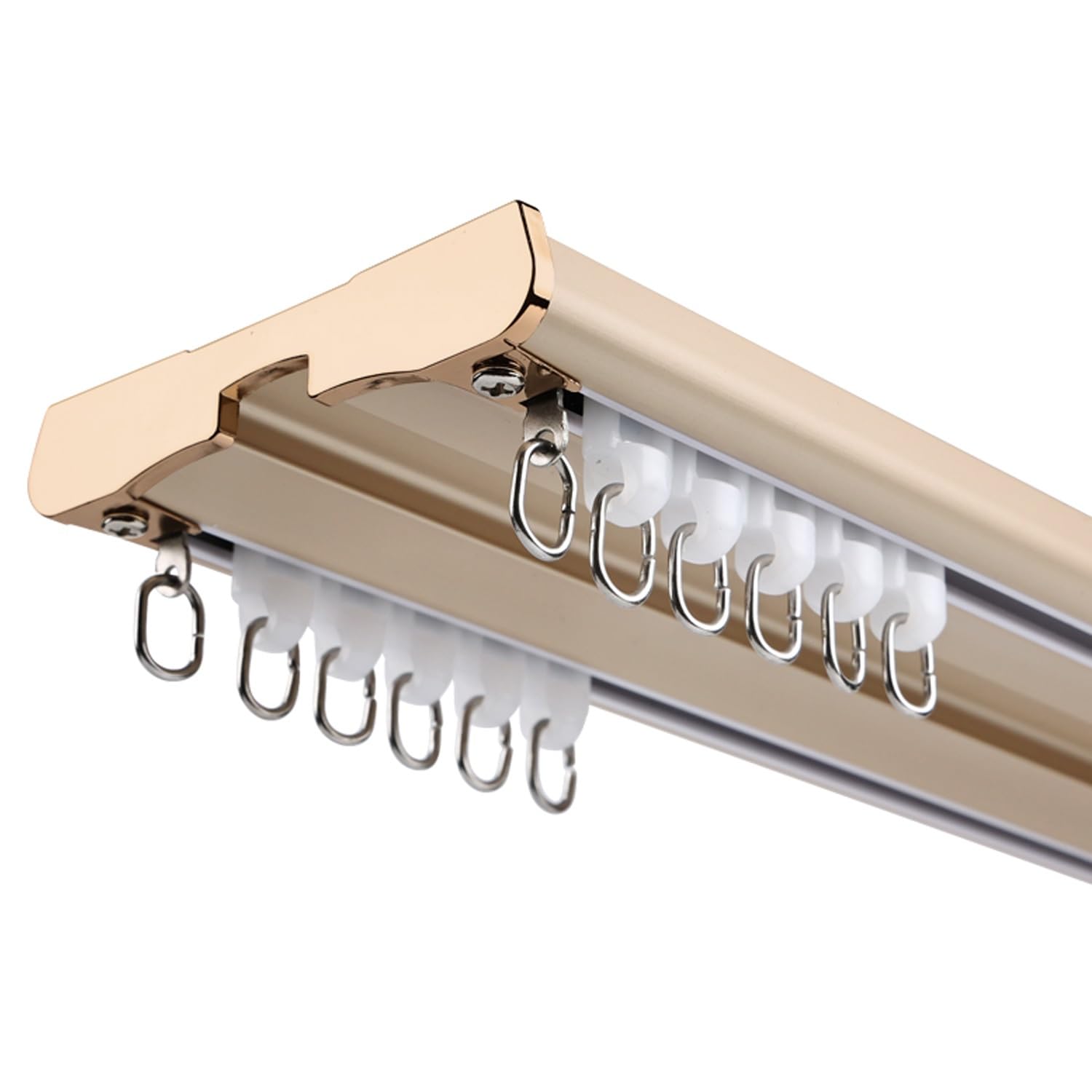 Rail de rideau de plafond double en aluminium pour suspendre des voilages et occultants