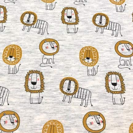 RosaliNum 0,5m Jersey „Lion“ hellgrau Melange 95% Baumwolle 5% Elasthan Cover