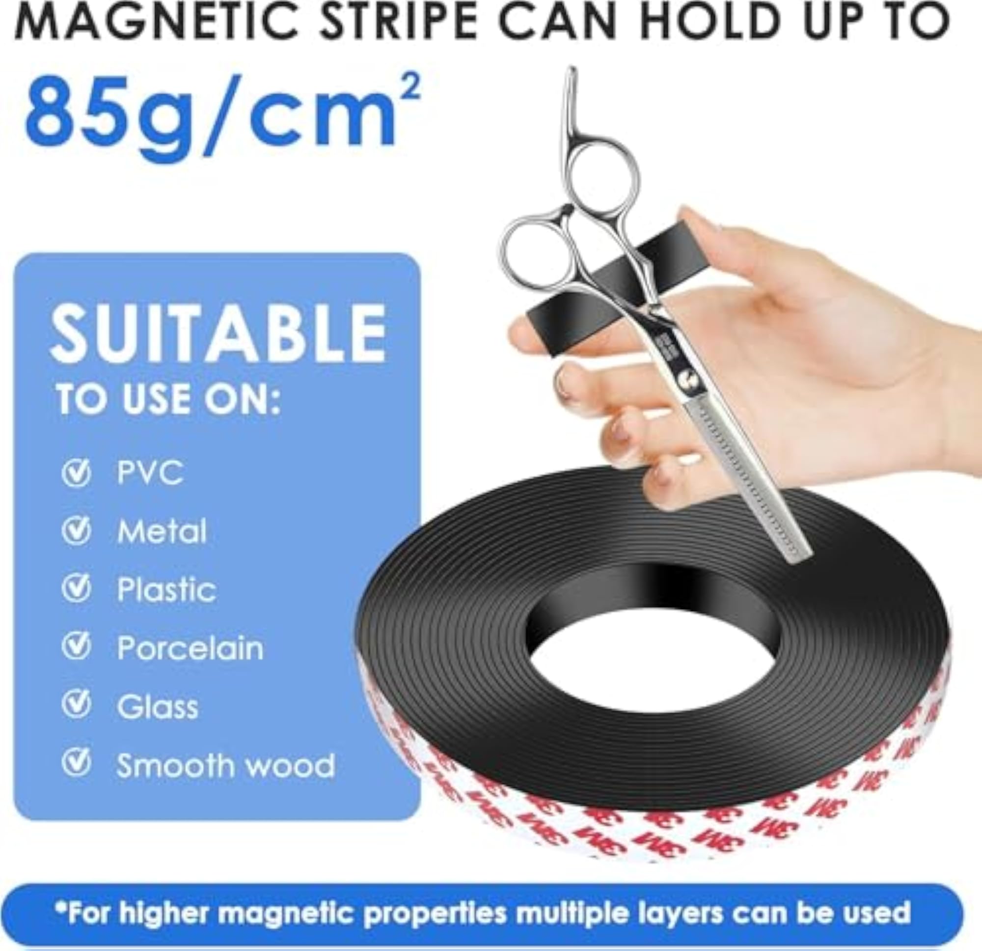 Magnetic Tape Fridge Magnets, Flexible Sticky Magnet Strip