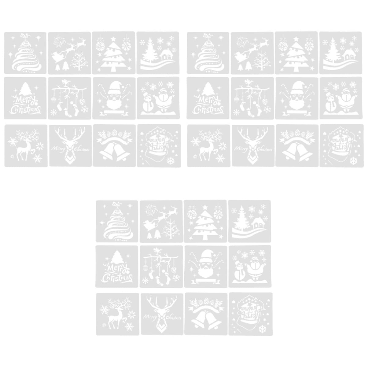 Modèles de dessin de Noël VILLCASE, 36 pochoirs bonhomme de neige pour décorer un album photo