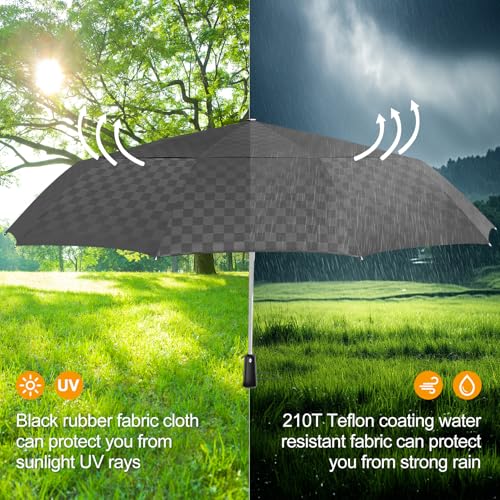 Parapluie de golf coupe-vent 137 cm robuste pliable à ouverture automatique - 7