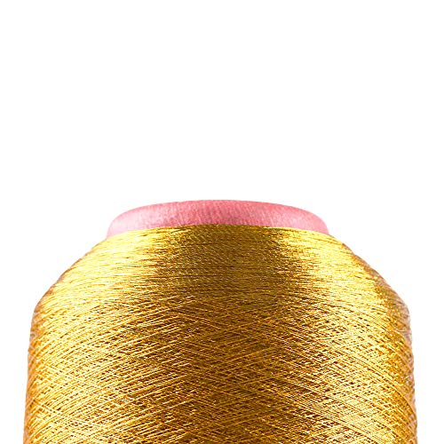 2 Pack Gold & Silver Embroidery Thread Sewing Machine Thread, Cross-Stitch Thread Line Textile Metallic Yarn Woven Line for Embroidery and Decorative Sewing, 3000M/3280 Yards Per Spool - Thumbnail 5