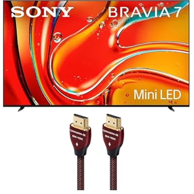 Sony K75XR70 75 Inch 4K Bravia LCD Mini LED Full Array HDR Google TV with an AudioQuest Cinnamon 48 2.25M 8K-10K 48Gbps HDMI Digital Cable - 7.5ft (2024)