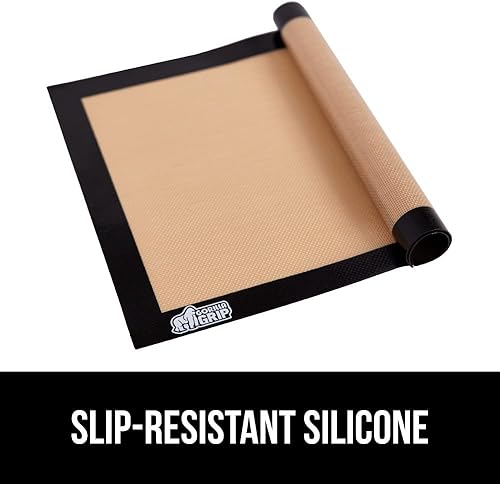 Miniatura 5 de GORILLA GRIP Tapete de silicona antiadherente reutilizable para hornear, paquete de 2, sin BPA, apto para horno para hornos tostadores, mini hojas