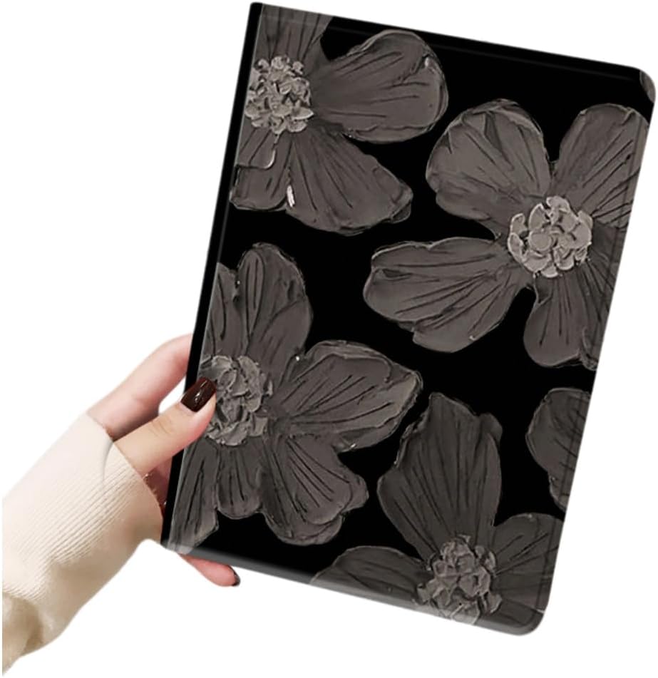 Flower Case for Galaxy Tab S6 Lite 10.4" Case Flower Pattern Cute Floral Illustrated Printed Cover with Pencil Holder,Color 5 image 4