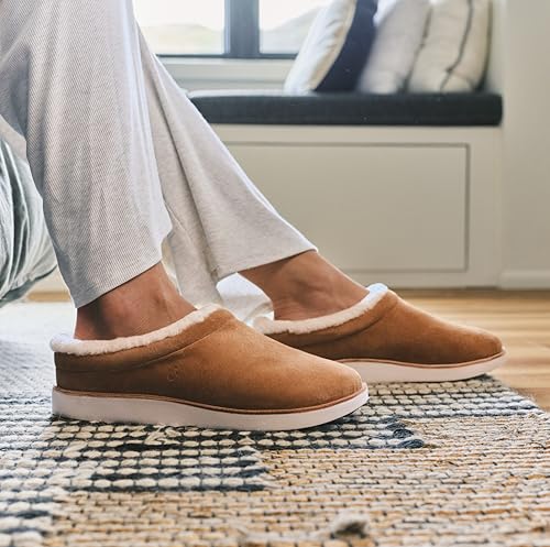 OLUKAI Mani Women's Leather Mule Slippers, Soft & Comfortable Slippers with Fleece Lining, Thick Rubber Outsole, All-Day Wear3