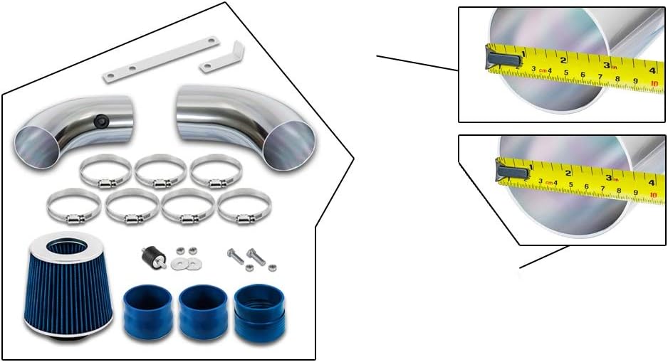Cold Air Intake Kit & Blue Filter Combo Compatible for 96-05 Chevrolet S10/Blazer/GMC Sonoma/Jimmy / 97-00 Isuzu Hombre / 96-01 Oldsmobile Bravada 4.3L V6