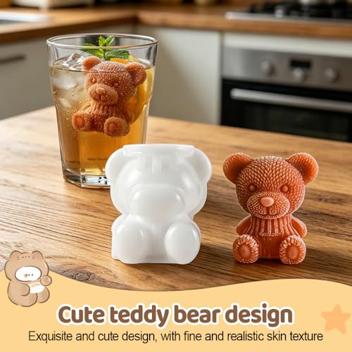Molde para Cubos de Hielo de Silicona en Forma de Oso 2 Pzs miniatura 2