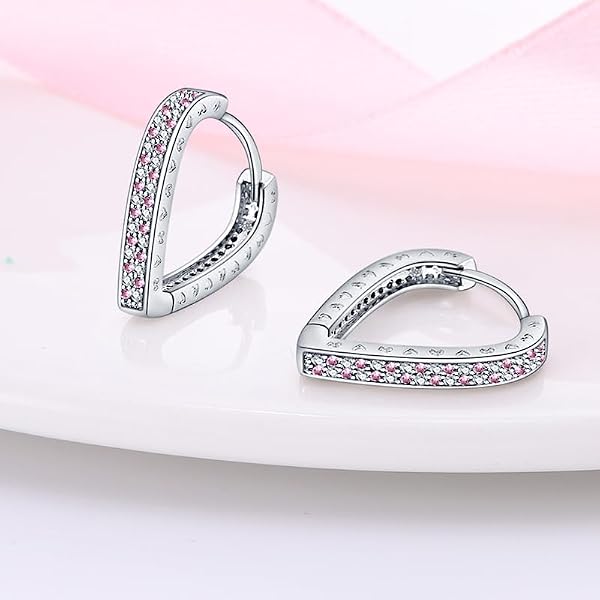 Pandach 925 Sterling Silver Earrings for Women 5A Cubic Zirconia Huggie Earring Hypoallergenic Hoop Earrings by Pandach - Used condition - Image 5