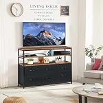 TV Stand with Drawers,Television Stand,Entertainment Center for 32/45/55/65 inch TVs,Console Table,6 Drawer Dresser,Fabric Chest of Drawers with Shelves, for Living Room, Bedroom